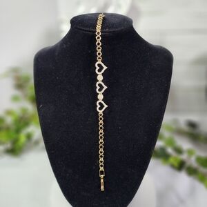 Gold Filled Bracelet with 3 Hearts